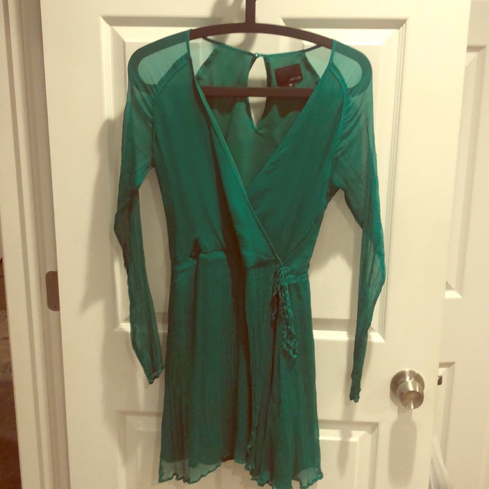 Wrap dress, emerald green